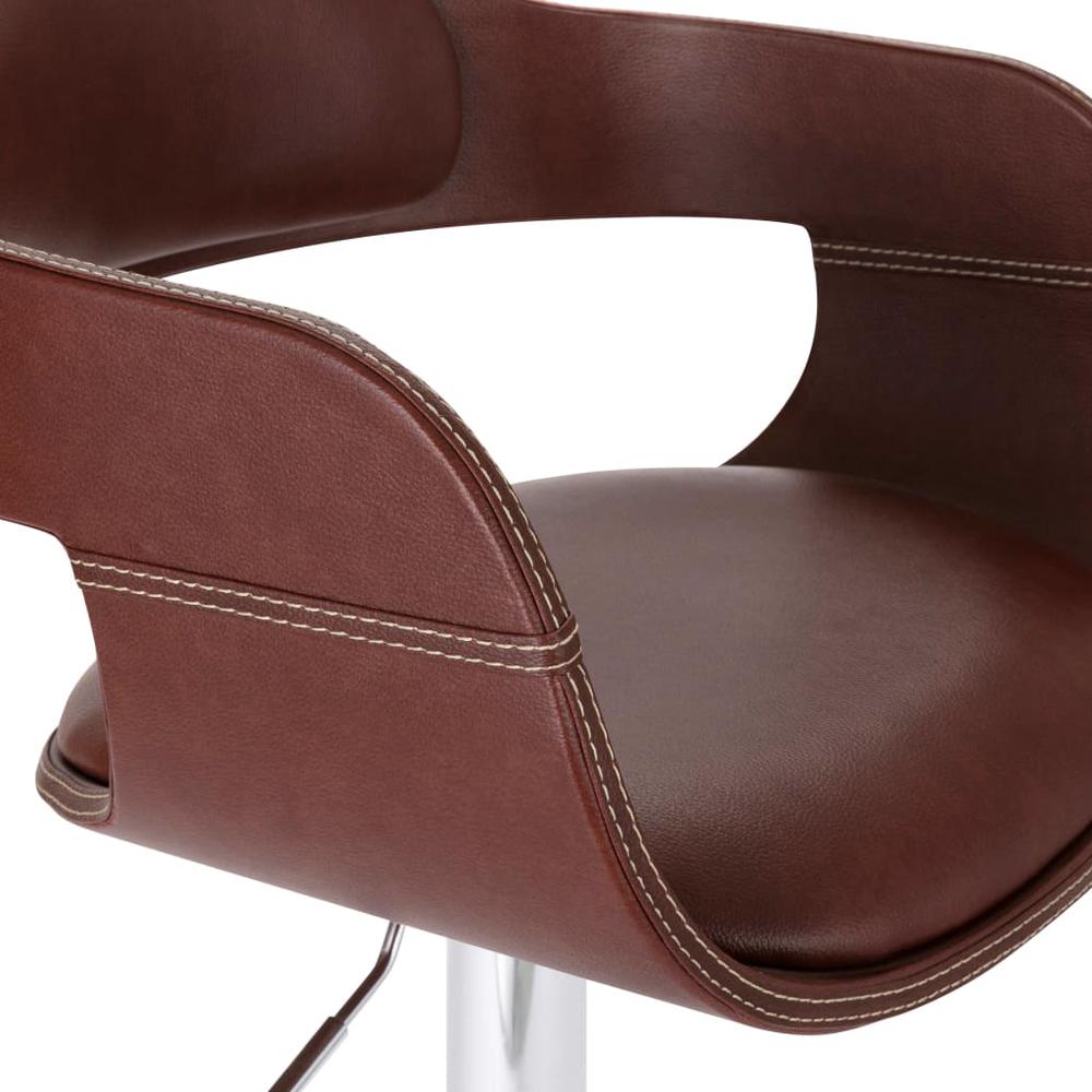 Bar Stool Brown Faux Leather. Picture 4