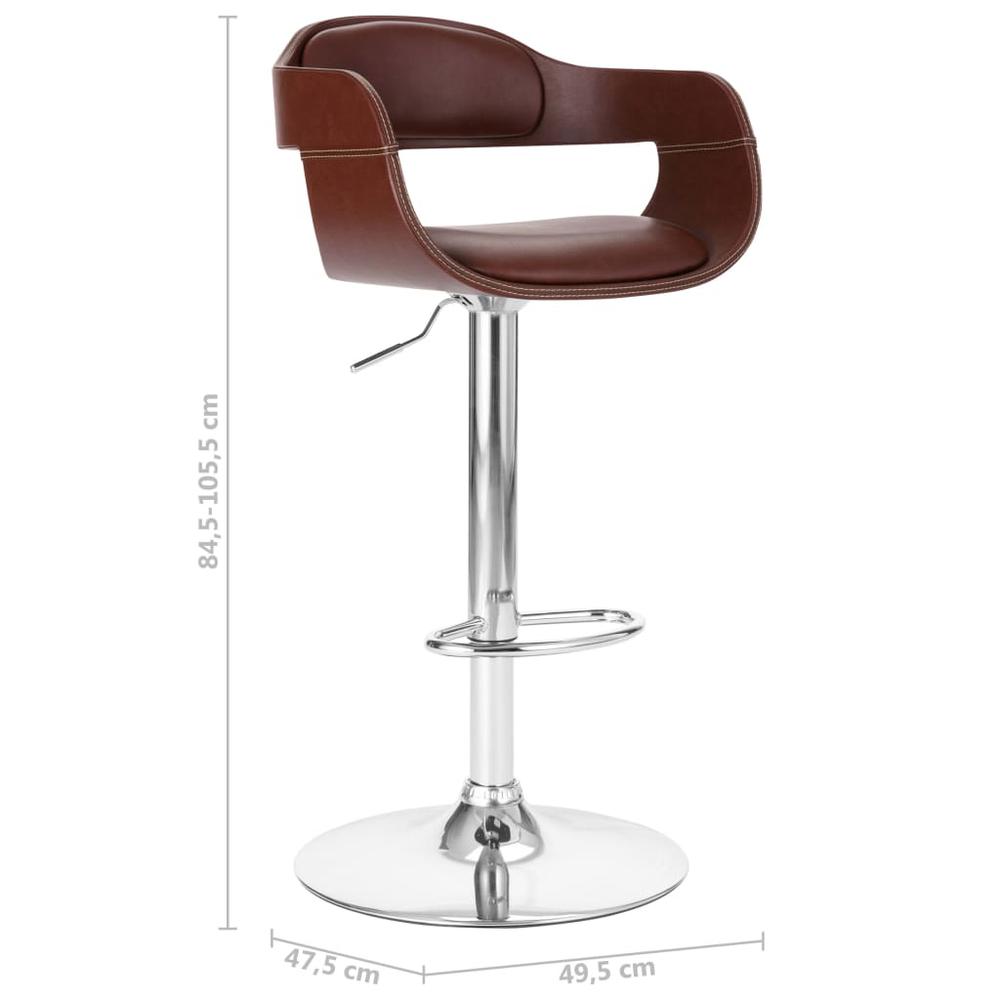 Bar Stool Brown Faux Leather. Picture 6
