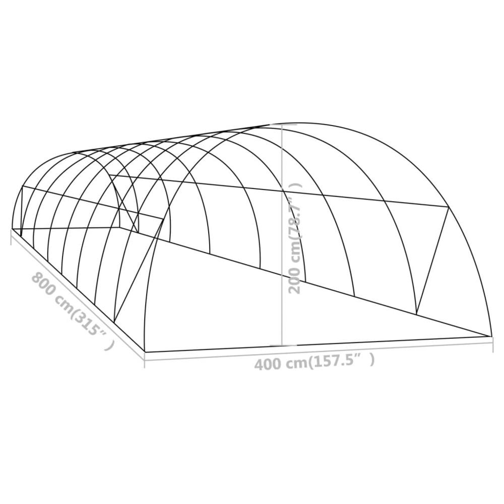 vidaXL Greenhouse 344.4 ft² 315"x157.5"x78.7" 8162. Picture 10