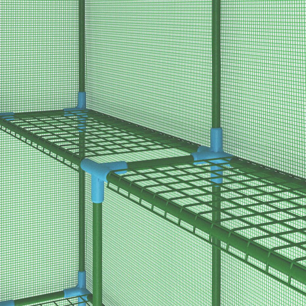 vidaXL Greenhouse with Shelves Steel 56.3"x56.3"x76.8" 8167. Picture 8