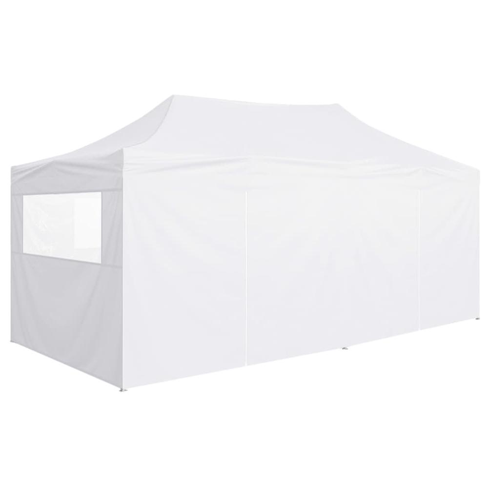 vidaXL Professional Folding Party Tent with 4 Sidewalls 118.1"x236.2" Steel White, 48868. Picture 5