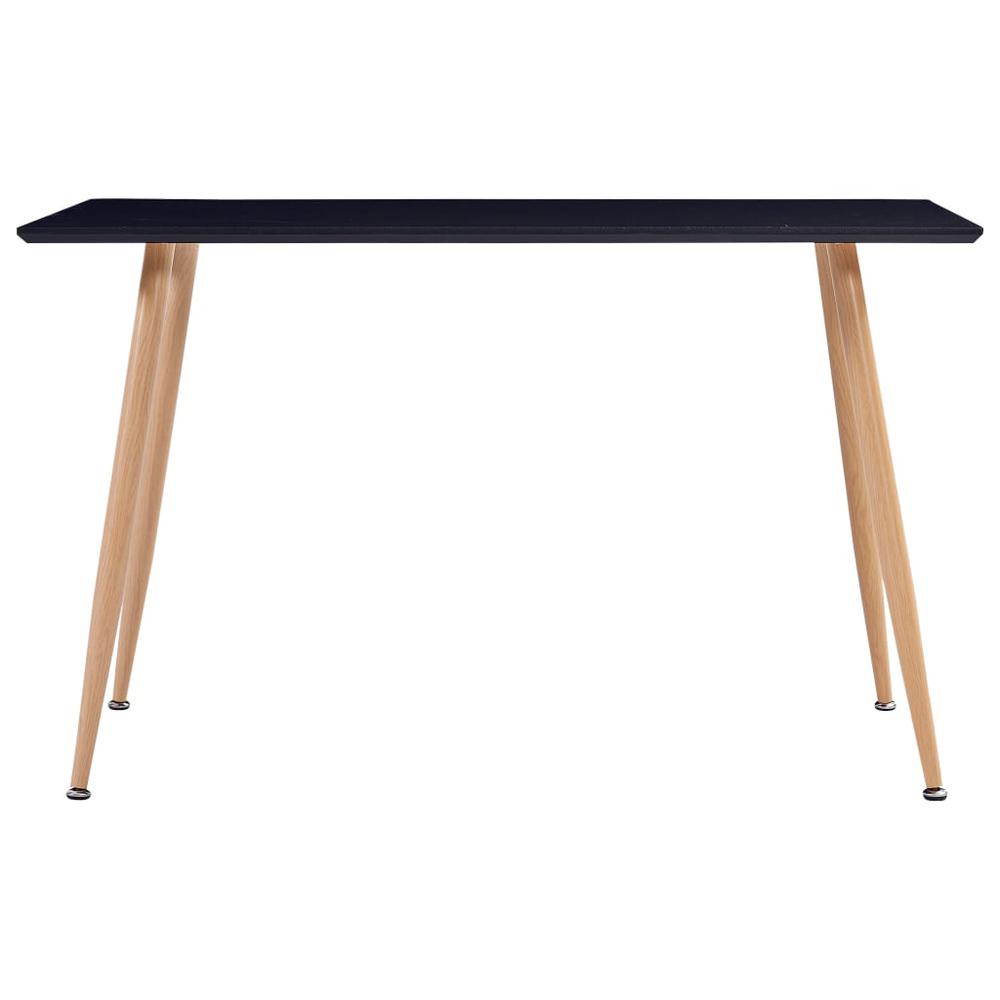 vidaXL Dining Table Black and Oak 47.2"x23.6"x29.1" MDF, 248307. Picture 2