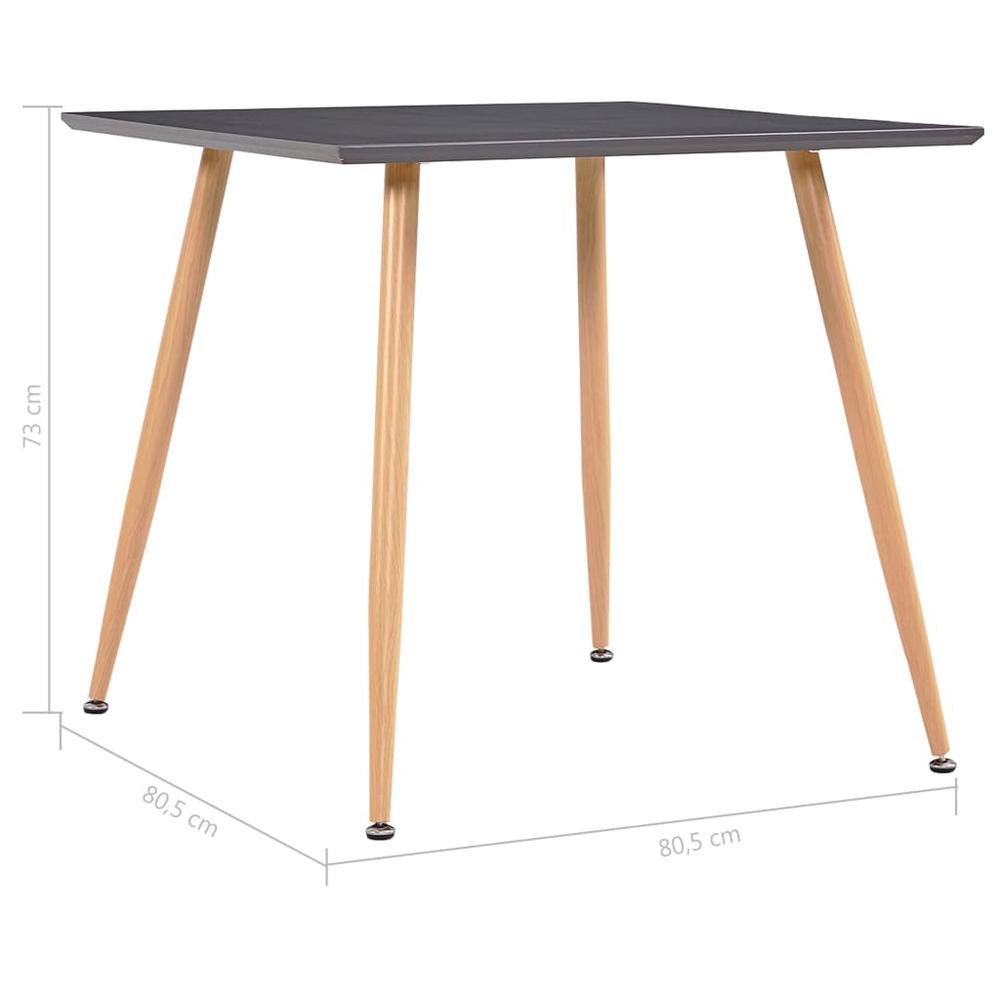 vidaXL Dining Table Gray and Oak 31.7"x31.7"x28.7" MDF, 248311. Picture 5