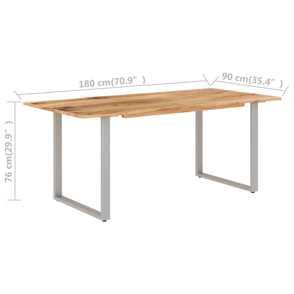 vidaXL Dining Table 70.9"x35.4"x29.9" Solid Acacia Wood 6476. Picture 7