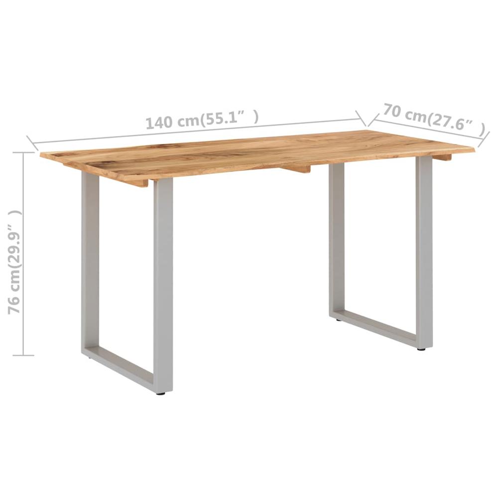 vidaXL Dining Table 55.1"x27.6"x29.9" Solid Acacia Wood 6478. Picture 7