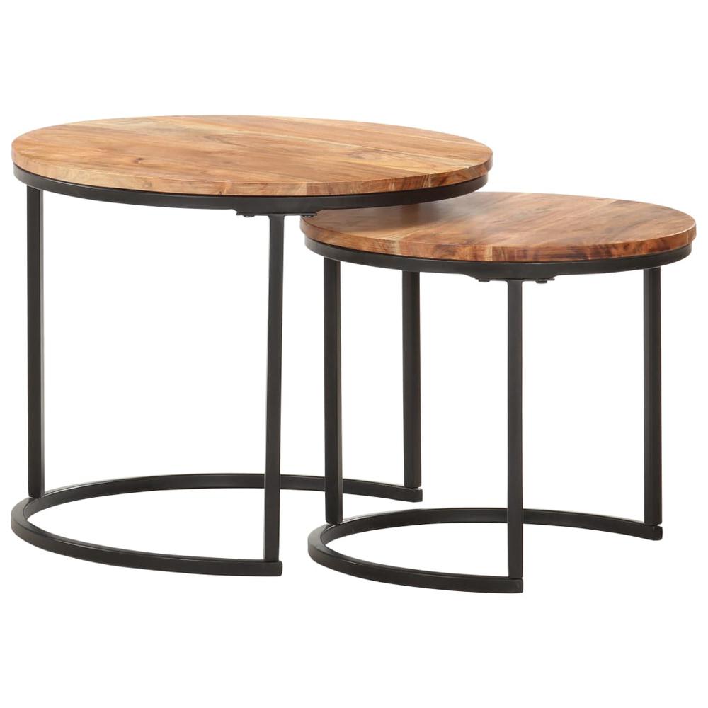 Nesting Tables 2 pcs Solid Acacia Wood. Picture 6