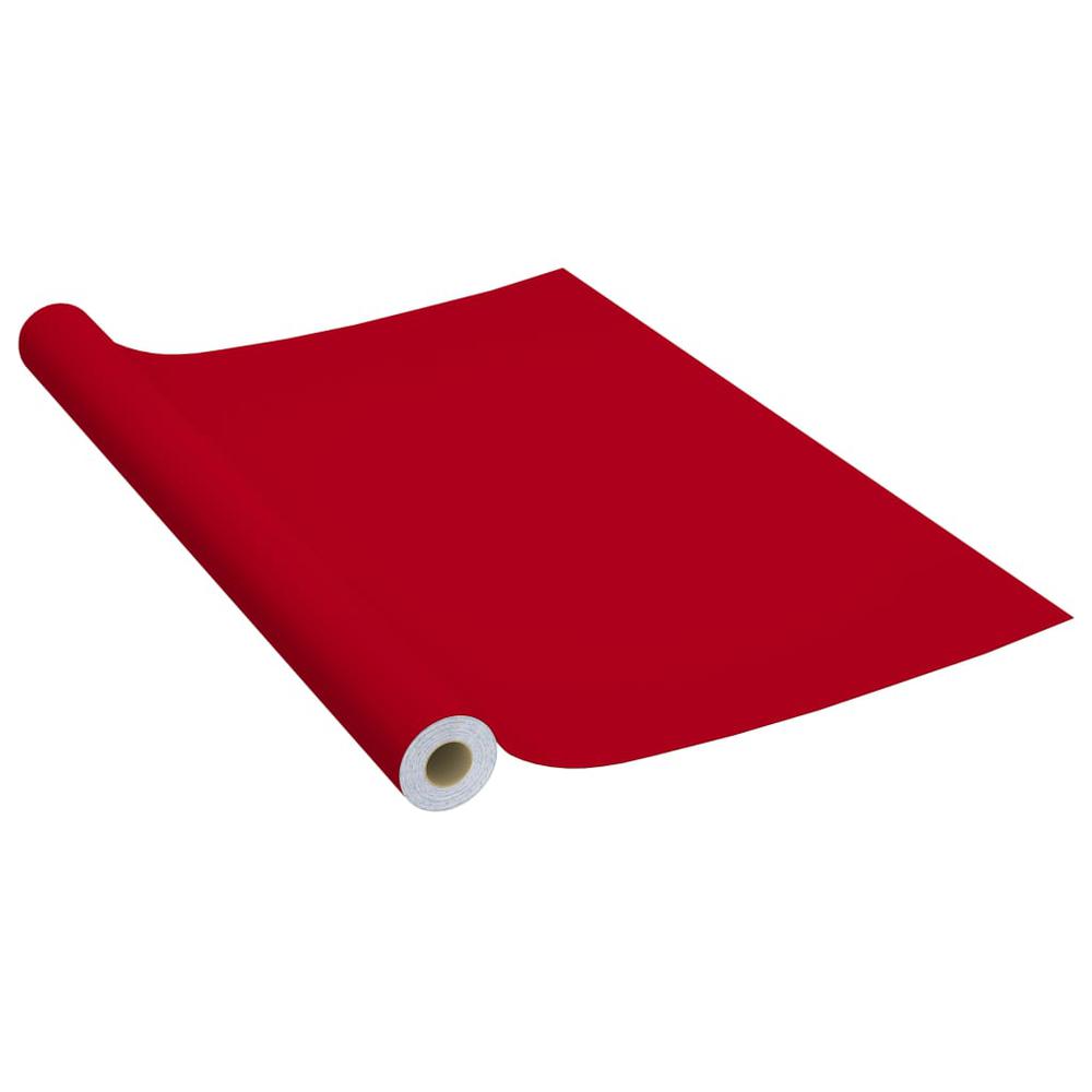 Self-adhesive Furniture Film Red 196.9"x35.4" PVC. Picture 1