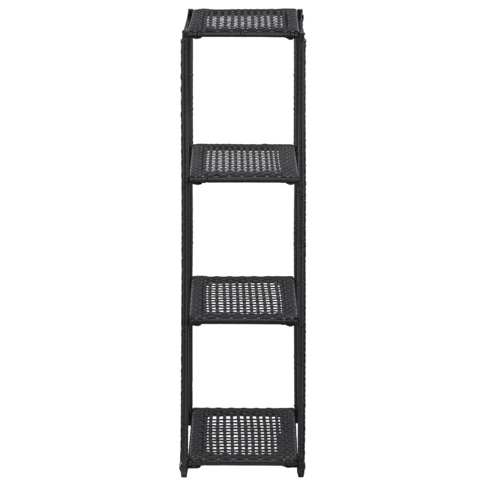 vidaXL Storage Shelf Black 11.8"x11.8"x47.2" Poly Rattan, 46974. Picture 2