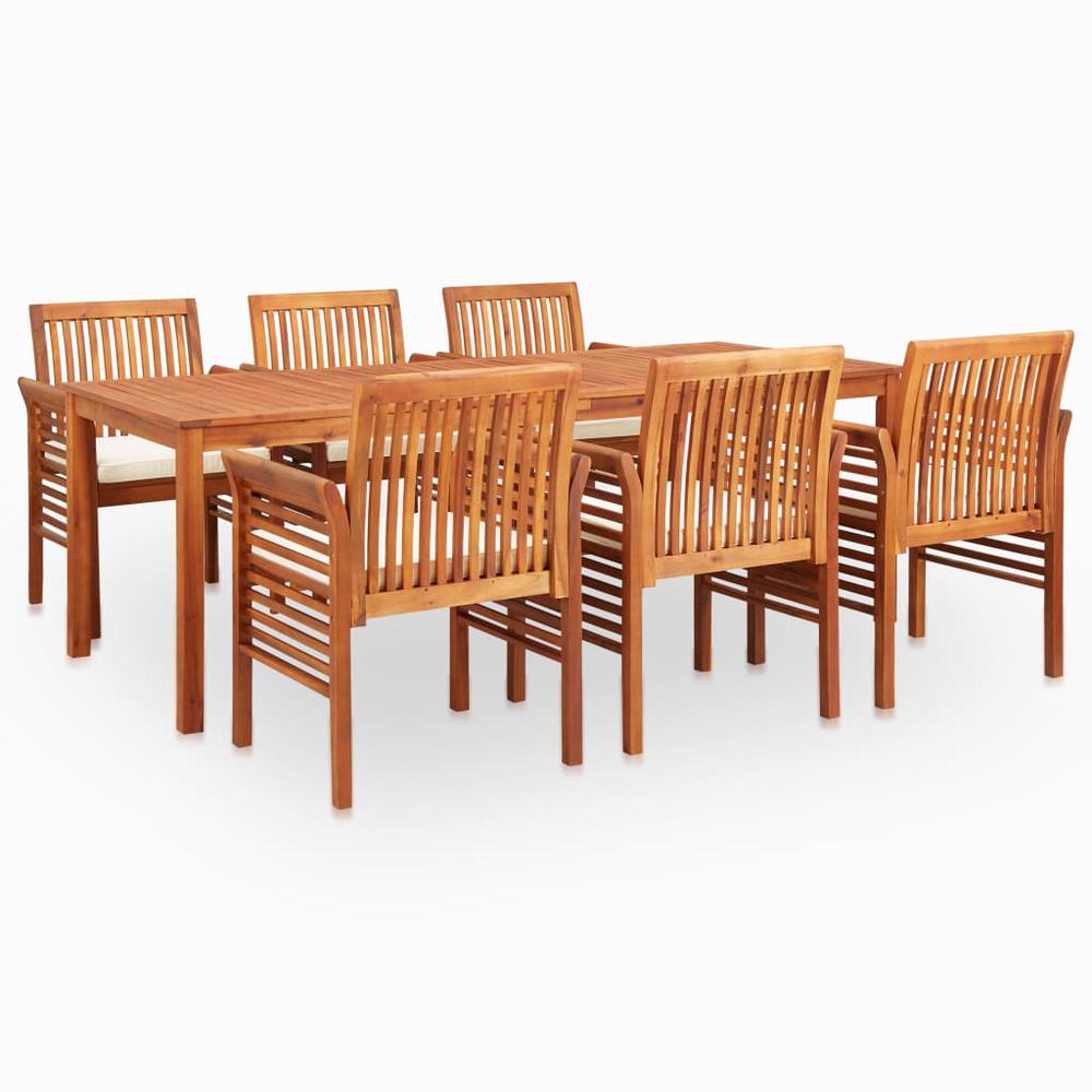 vidaXL 7 Piece Outdoor Dining Set with Cushions Solid Acacia Wood, 278899. Picture 1