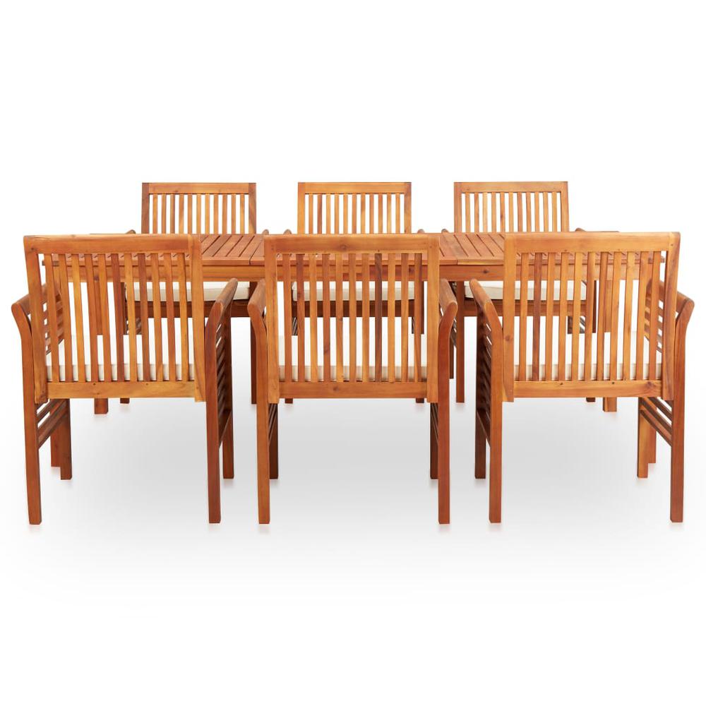 vidaXL 7 Piece Outdoor Dining Set with Cushions Solid Acacia Wood, 278899. Picture 2
