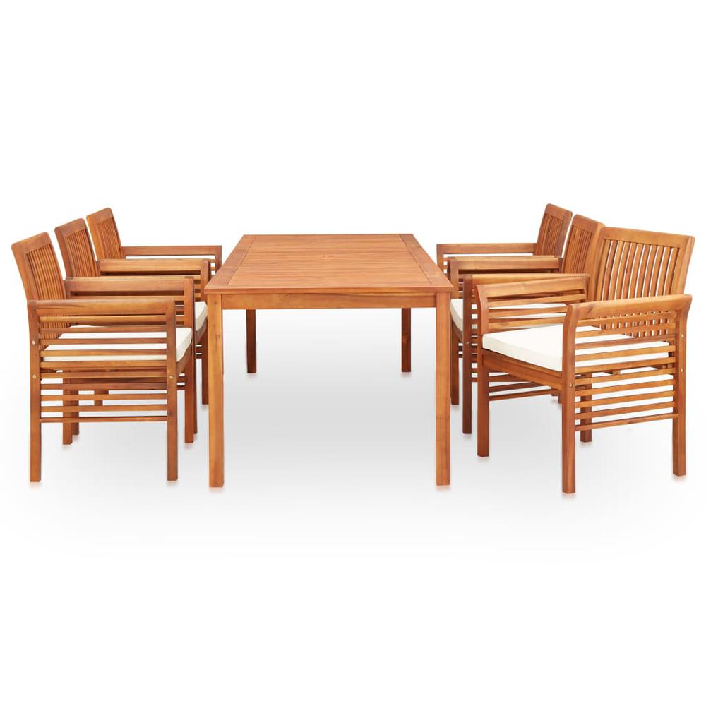 vidaXL 7 Piece Outdoor Dining Set with Cushions Solid Acacia Wood, 278899. Picture 3