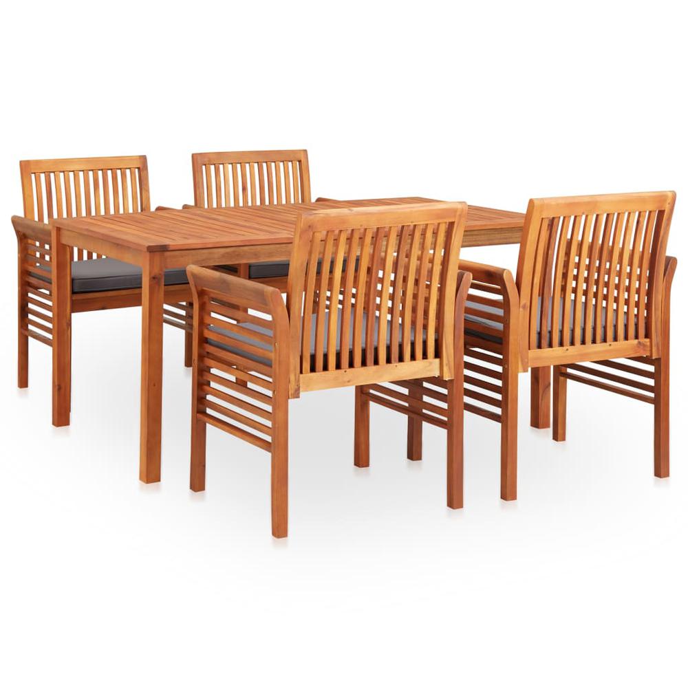 vidaXL 5 Piece Outdoor Dining Set with Cushions Solid Acacia Wood, 278903. Picture 1