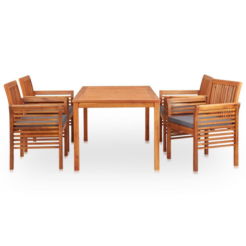 vidaXL 5 Piece Outdoor Dining Set with Cushions Solid Acacia Wood, 278903. Picture 2