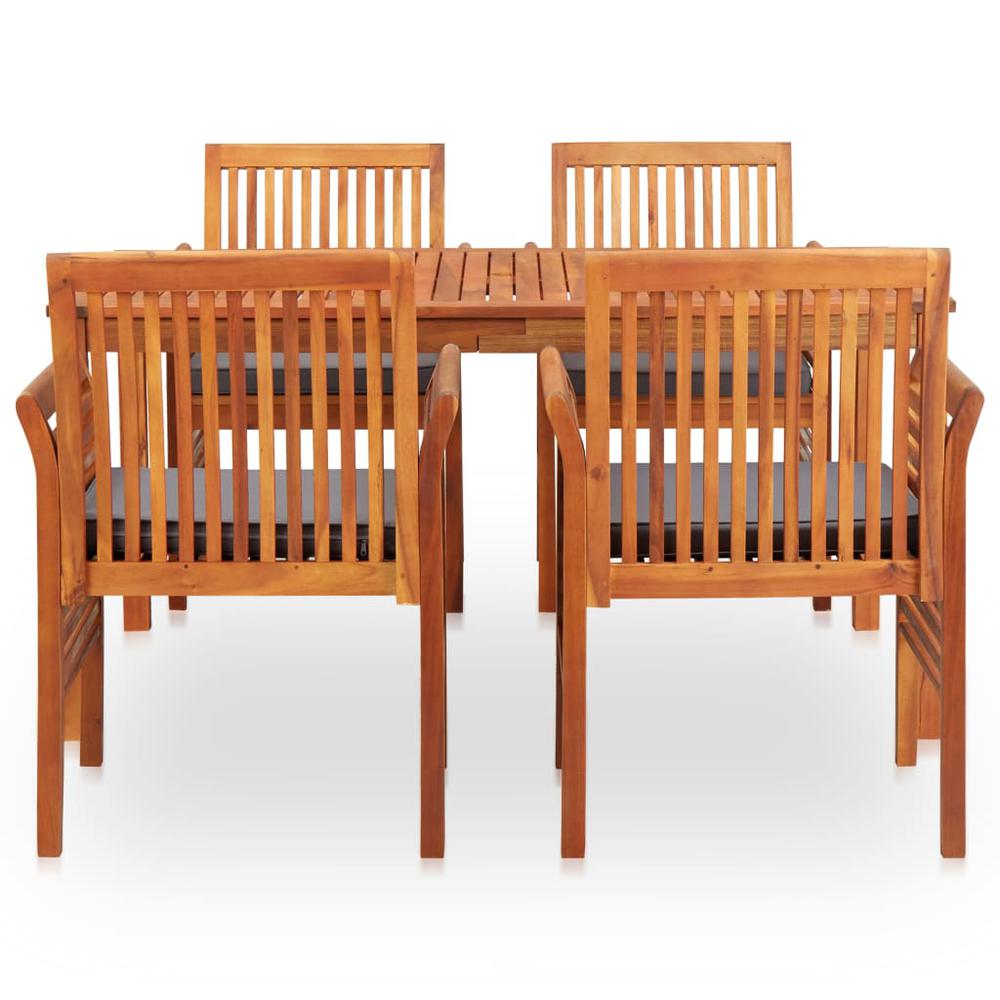 vidaXL 5 Piece Outdoor Dining Set with Cushions Solid Acacia Wood, 278903. Picture 3
