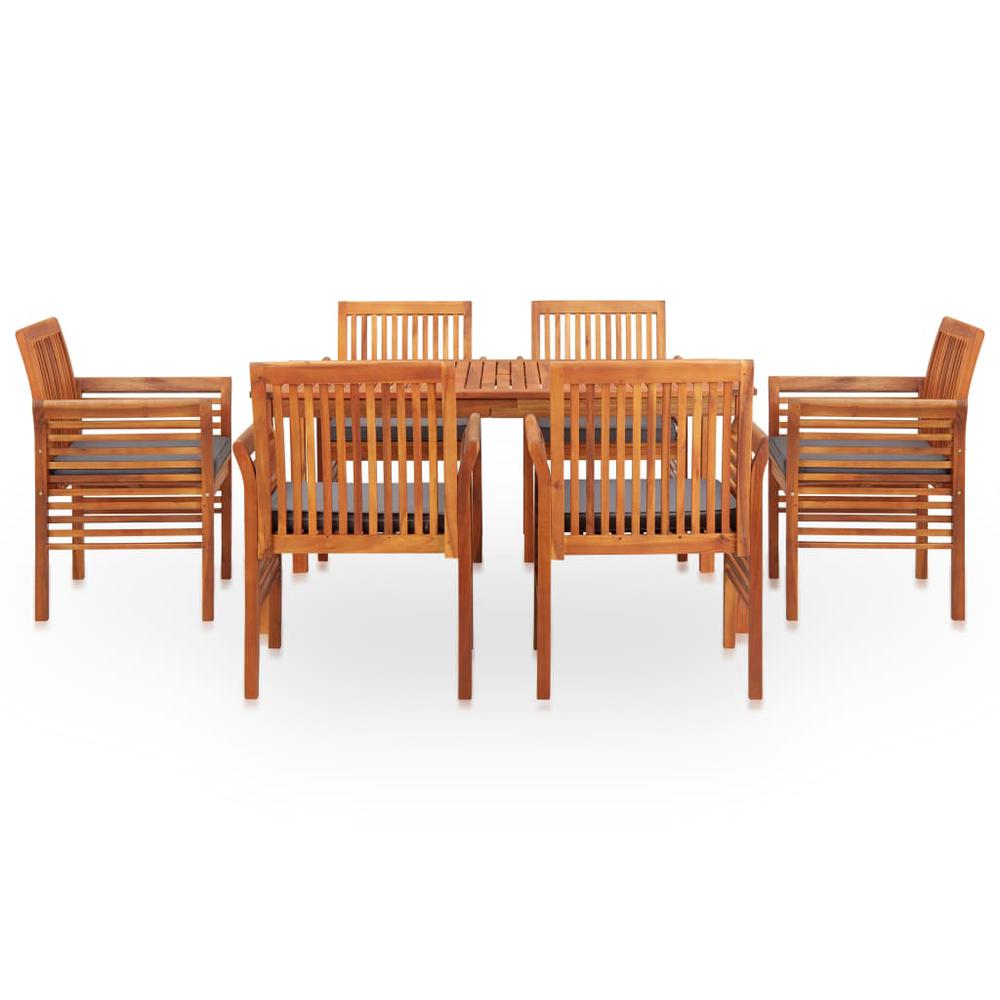 vidaXL 7 Piece Outdoor Dining Set with Cushions Solid Acacia Wood, 278904. Picture 2