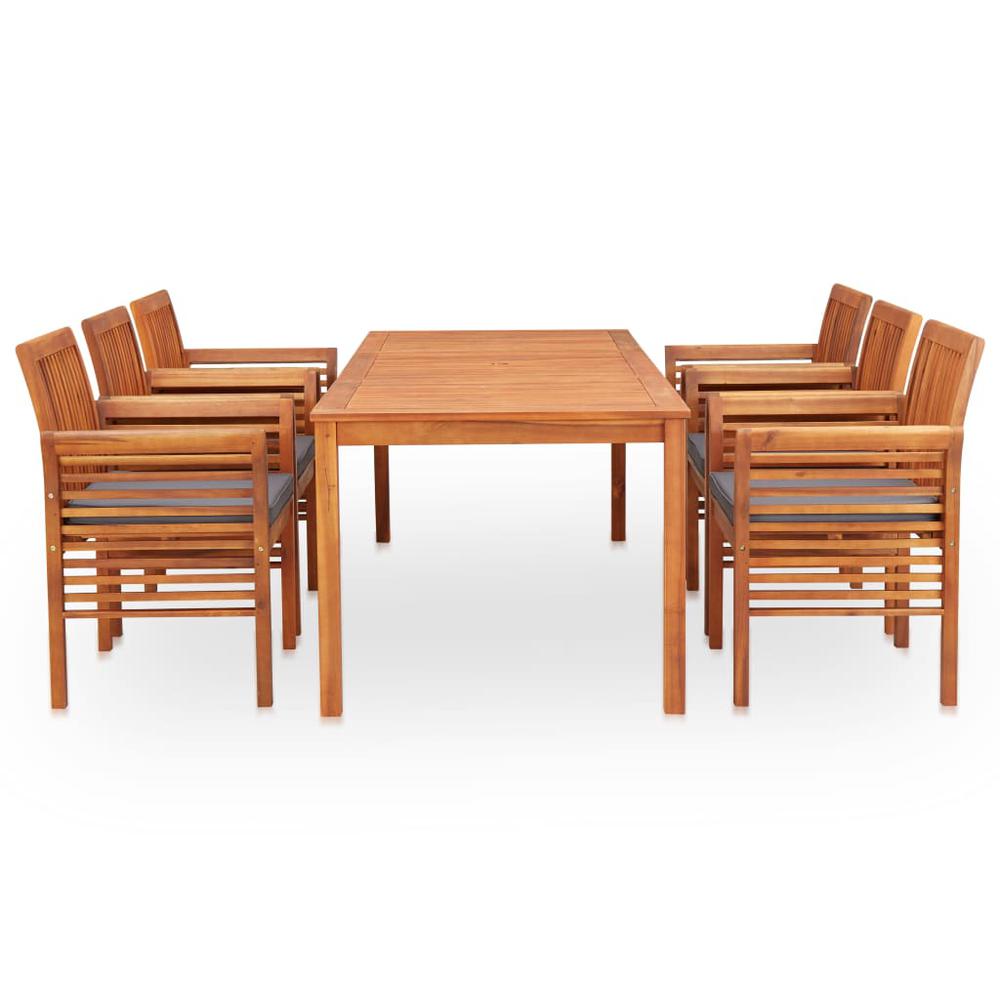 vidaXL 7 Piece Outdoor Dining Set with Cushions Solid Acacia Wood, 278905. Picture 3