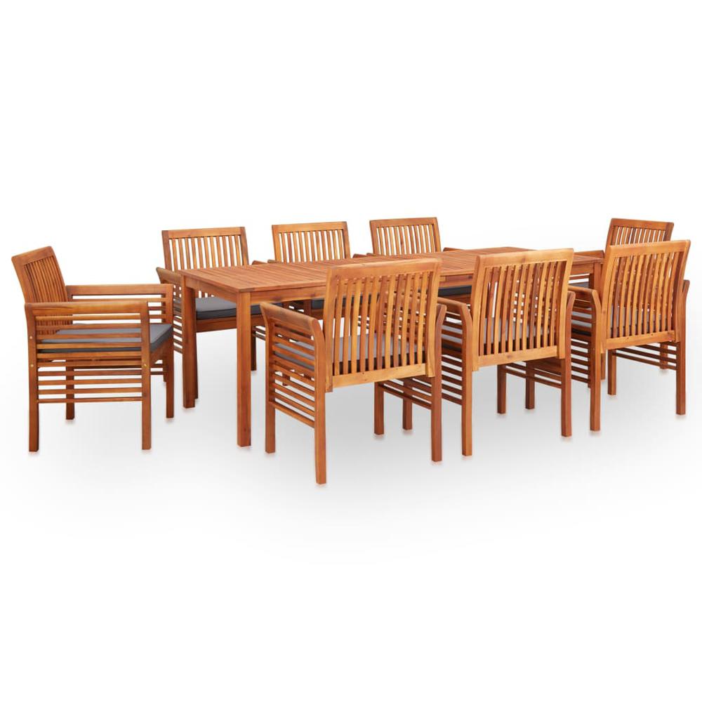 vidaXL 9 Piece Outdoor Dining Set with Cushions Solid Acacia Wood, 278906. The main picture.