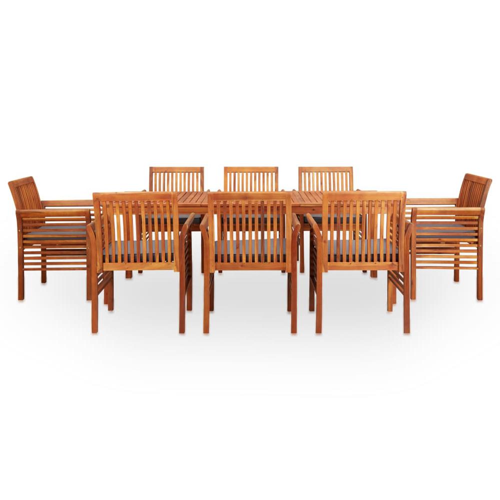 vidaXL 9 Piece Outdoor Dining Set with Cushions Solid Acacia Wood, 278906. Picture 2