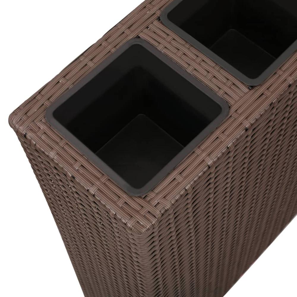 vidaXL Garden Raised Bed with 4 Pots 2 pcs Poly Rattan Brown. Picture 5