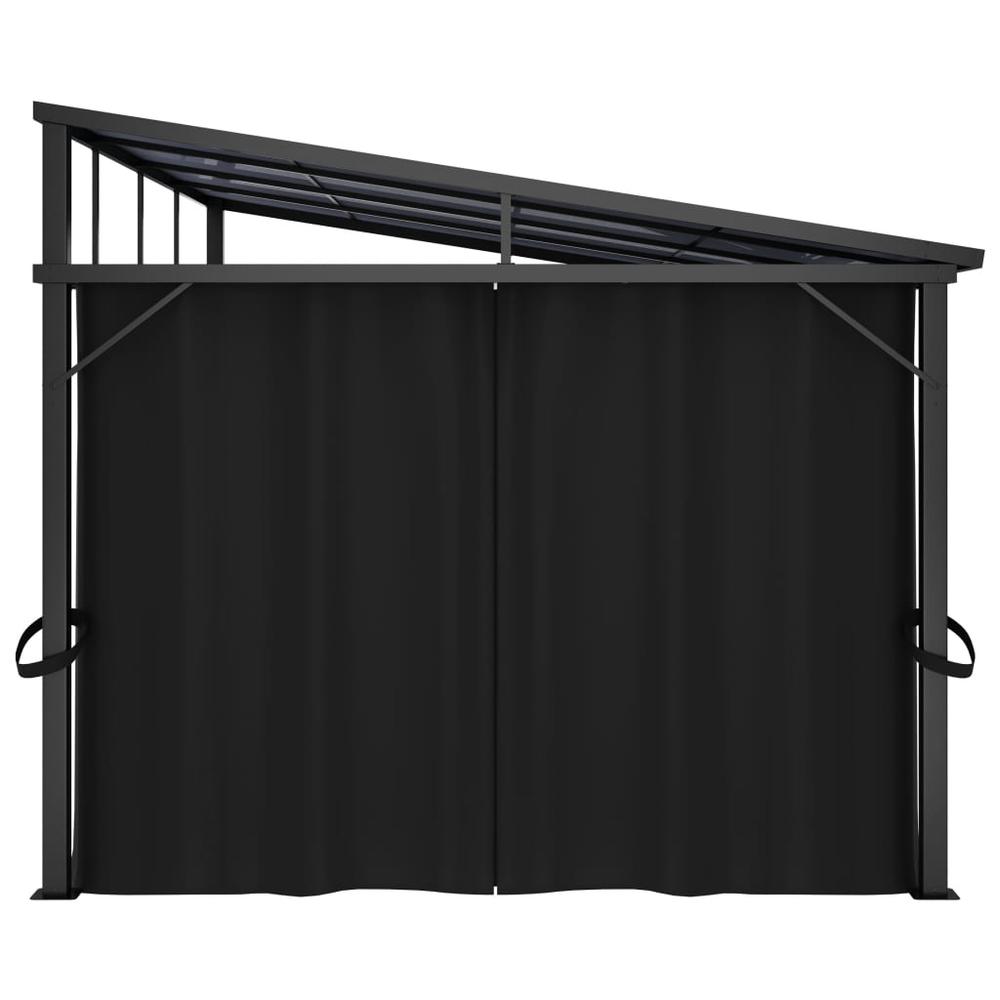 vidaXL Gazebo with Curtain 13.3'x9.6'x8' Anthracite. Picture 7