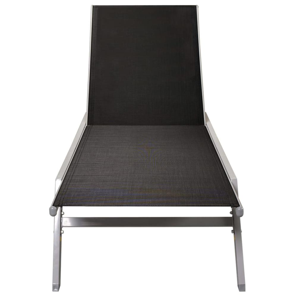 Sun Lounger Steel and Textilene Black. Picture 3