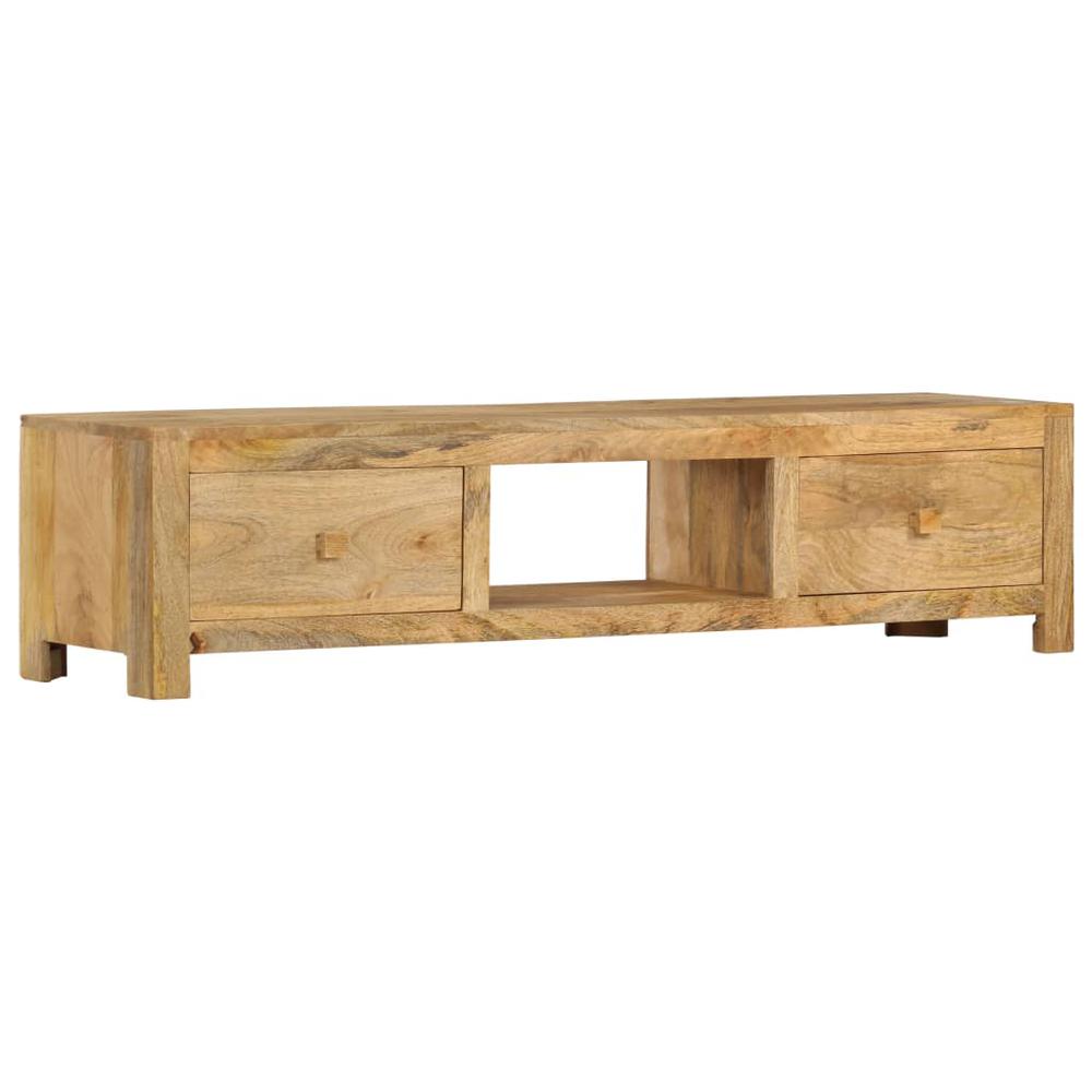 vidaXL TV Cabinet 55.1"x11.8"x12.6" Solid Mango Wood. Picture 10