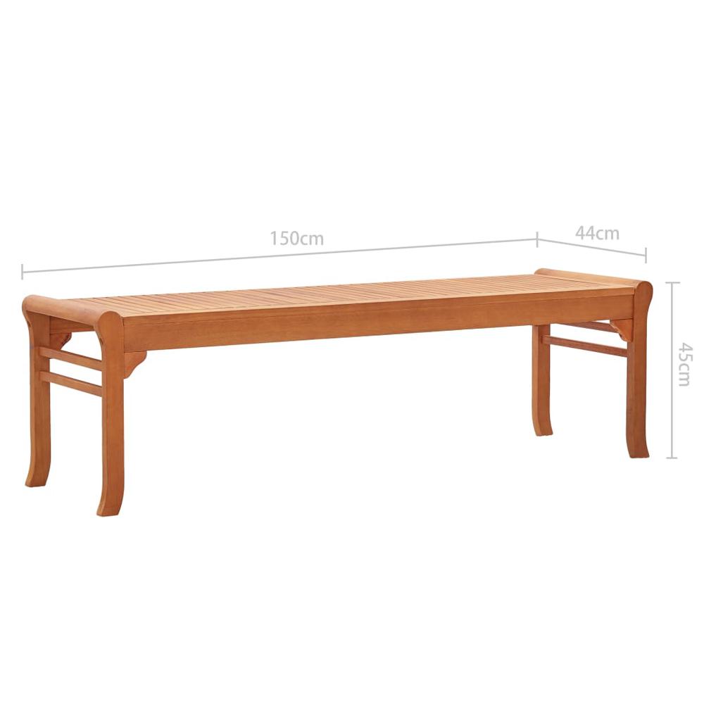 3-Seater Patio Bench 59.1" Solid Wood Eucalyptus. Picture 5