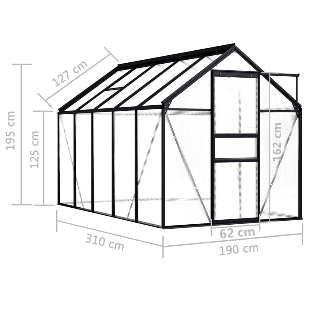 Greenhouse Anthracite Aluminum 63.4 ftÂ². Picture 5