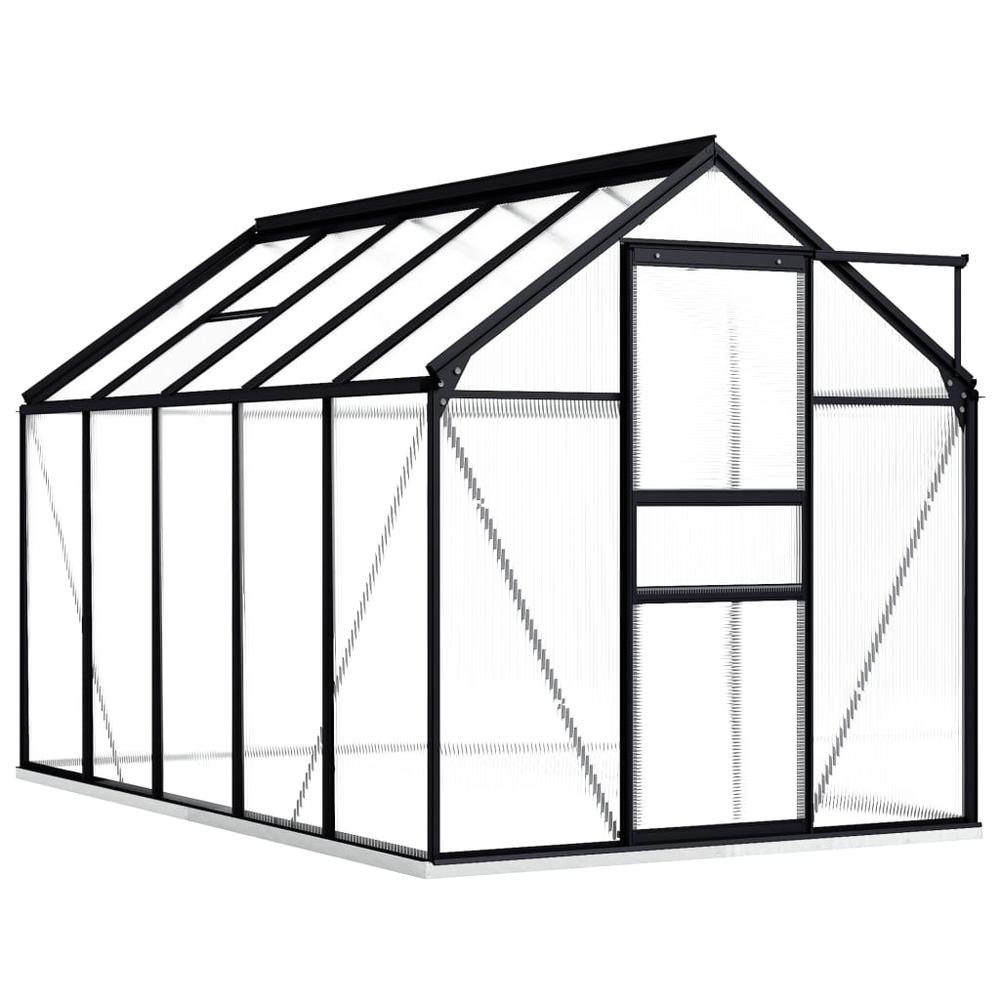 Greenhouse with Base Frame Anthracite Aluminum 63.4 ftÂ². Picture 6
