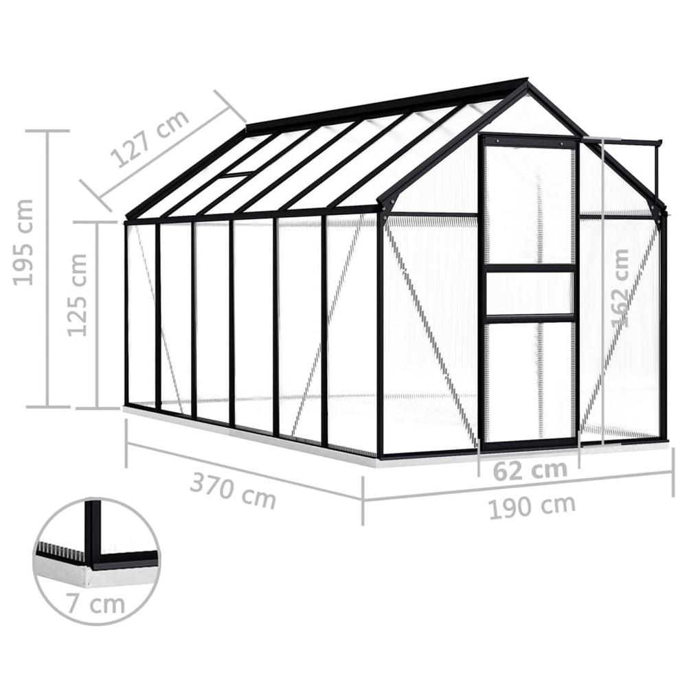 Greenhouse with Base Frame Anthracite Aluminum 75.7 ftÂ². Picture 5
