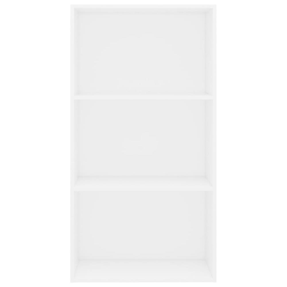 vidaXL 3-Tier Book Cabinet White 23.6"x11.8"x44.9" Chipboard, 800972. Picture 4