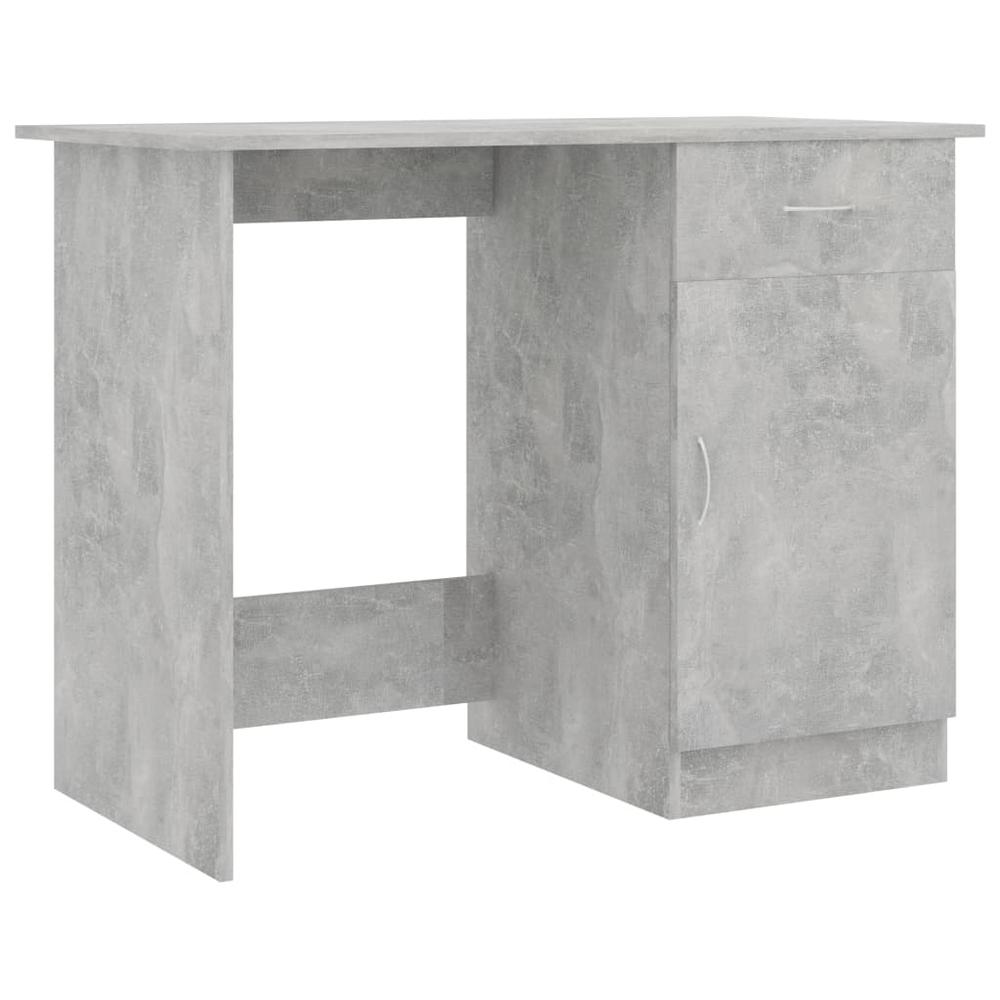 vidaXL Desk Concrete Gray 39.4"x19.7"x29.9" Chipboard, 801084. Picture 2