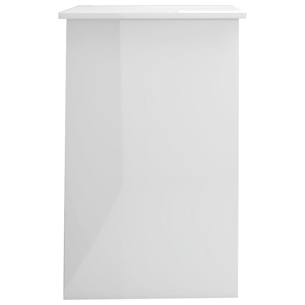Desk High Gloss White 39.4" x 19.7" x 29.9" Engineered Wood. Picture 7