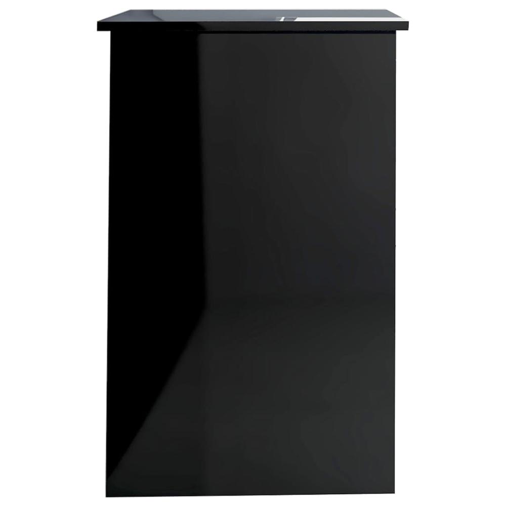 Desk High Gloss Black 39.4" x 19.7" x 29.9" Engineered Wood. Picture 7