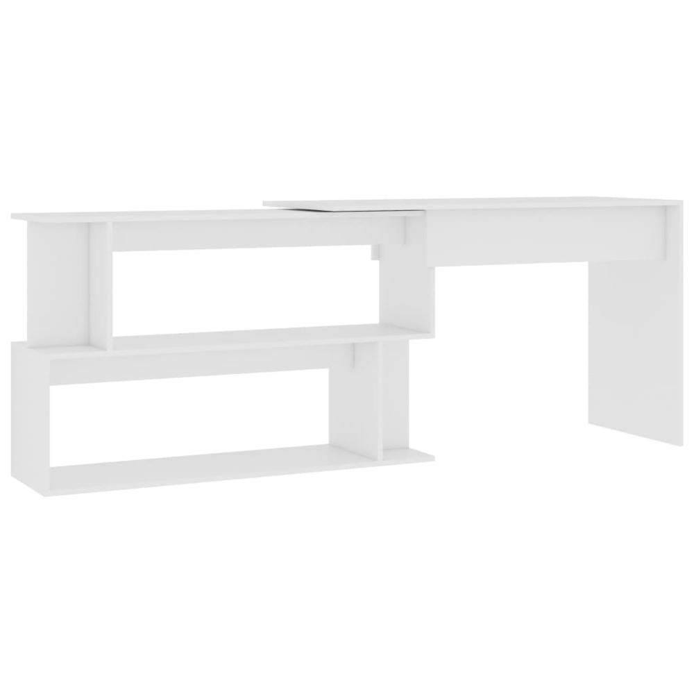 vidaXL Corner Desk White 47.2"x19.7"x29.9" Chipboard, 801098. Picture 2
