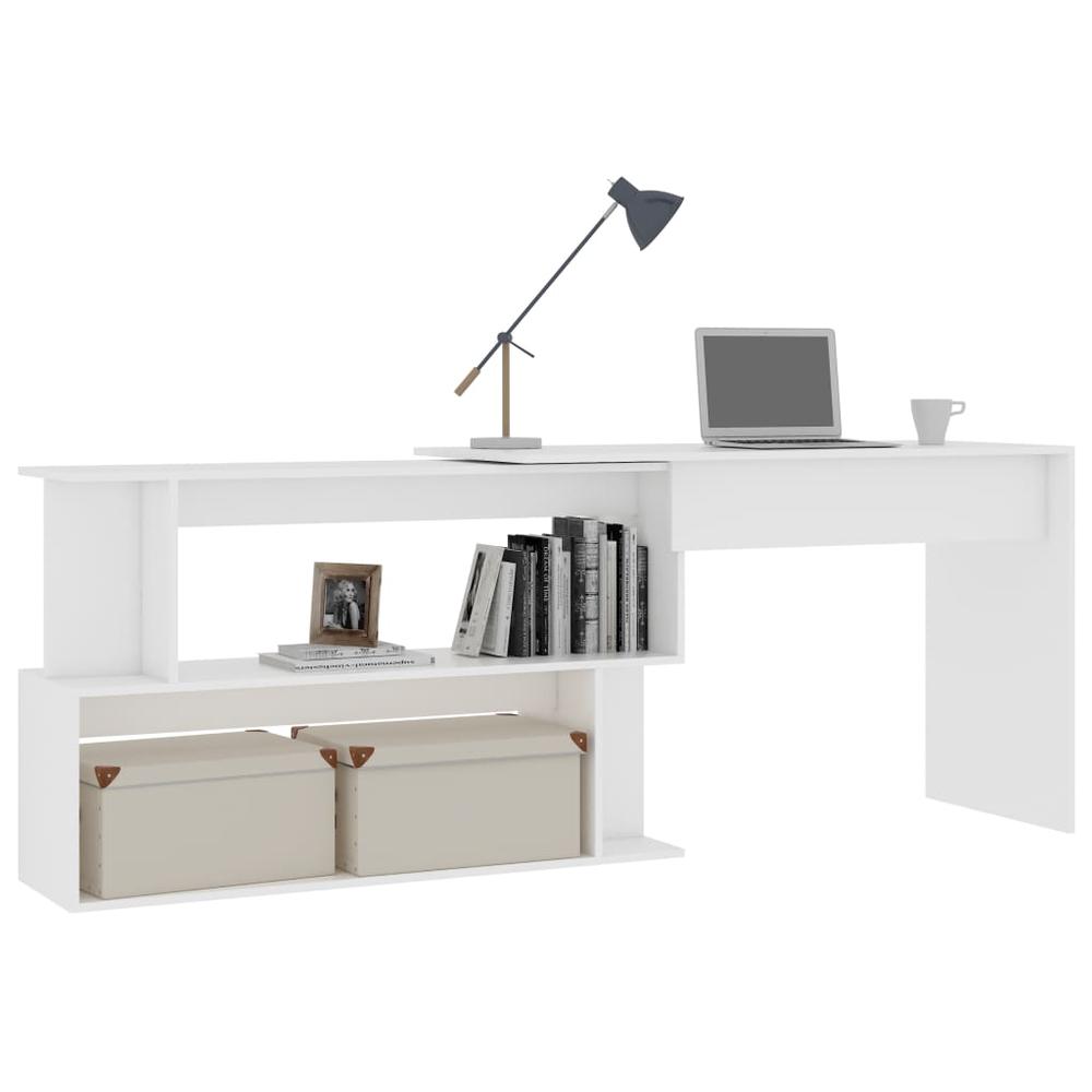 vidaXL Corner Desk White 47.2"x19.7"x29.9" Chipboard, 801098. Picture 3