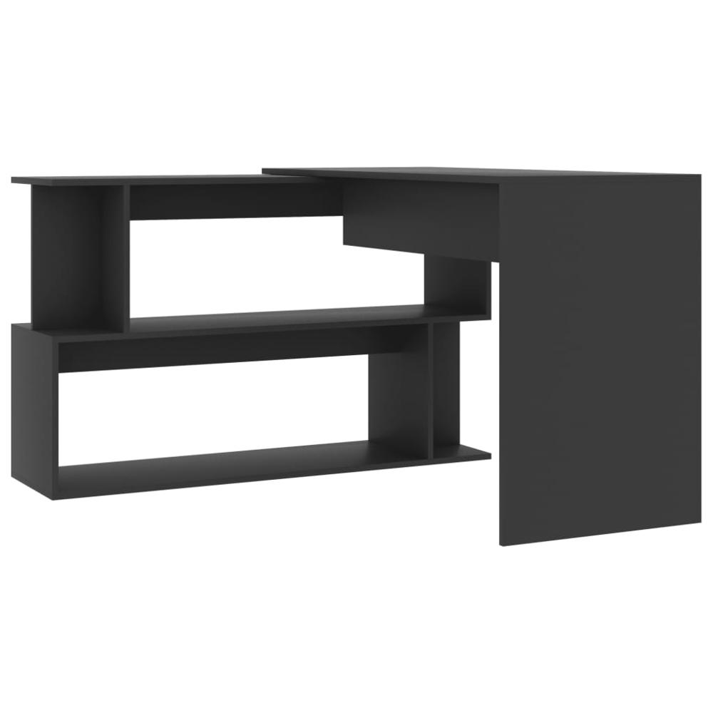 vidaXL Corner Desk Gray 47.2"x19.7"x29.9" Chipboard, 801100. Picture 5