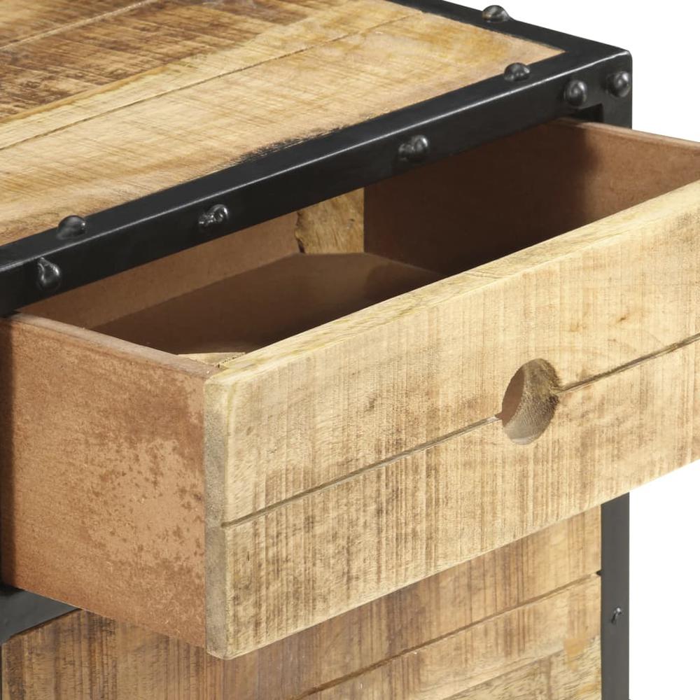 vidaXL Bedside Cabinet 15.7"x11.8"x19.7" Rough Mango Wood. Picture 10