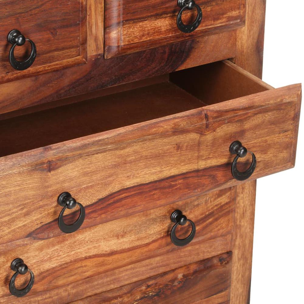 vidaXL Drawer Cabinet 23.6"x13.8"x29.5" Solid Sheesham Wood. Picture 6