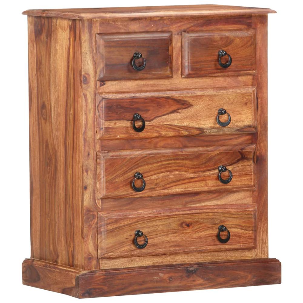 vidaXL Drawer Cabinet 23.6"x13.8"x29.5" Solid Sheesham Wood. Picture 8