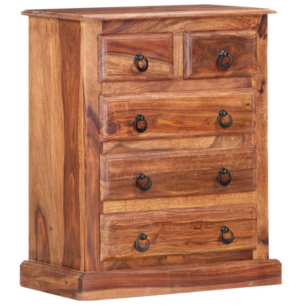 vidaXL Drawer Cabinet 23.6"x13.8"x29.5" Solid Sheesham Wood. Picture 9