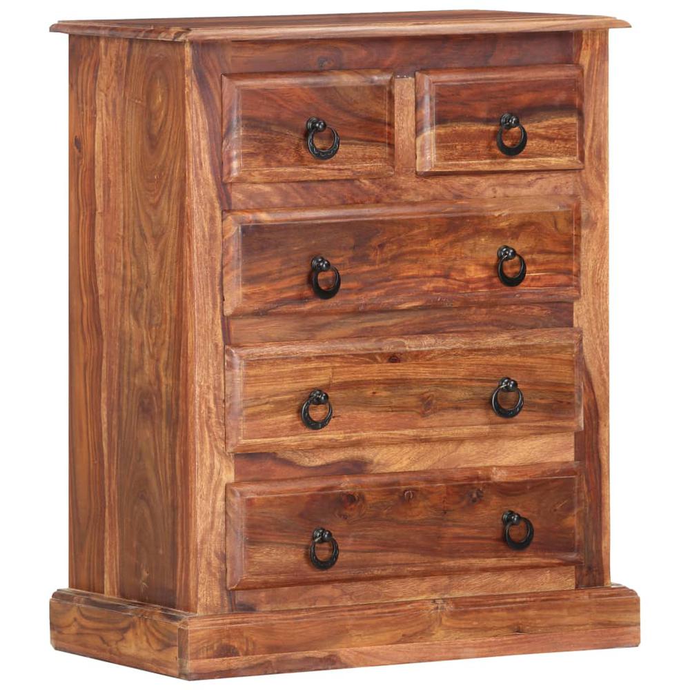 vidaXL Drawer Cabinet 23.6"x13.8"x29.5" Solid Sheesham Wood. Picture 10