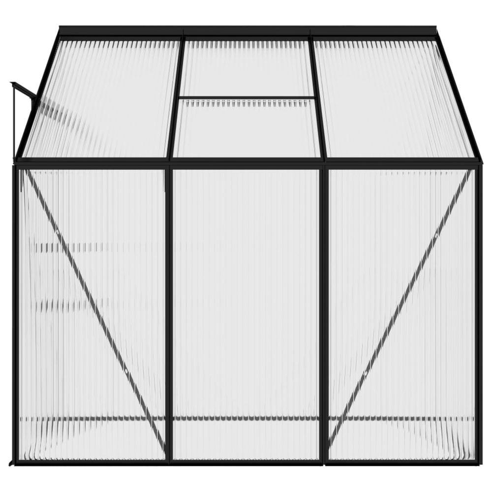 vidaXL Greenhouse Anthracite Aluminum 134.2 ftÂ³. Picture 6