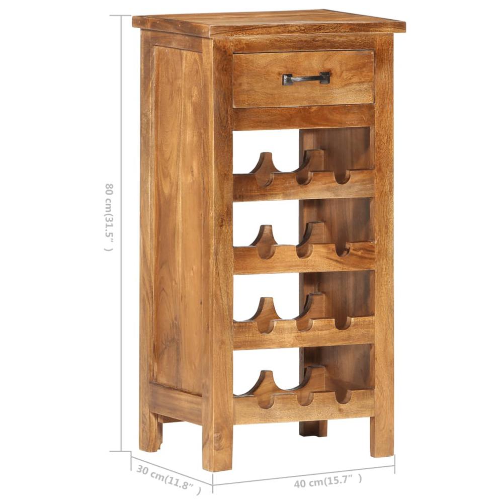vidaXL Wine Cabinet 15.7"x11.8"x31.5" Solid Acacia Wood. Picture 7