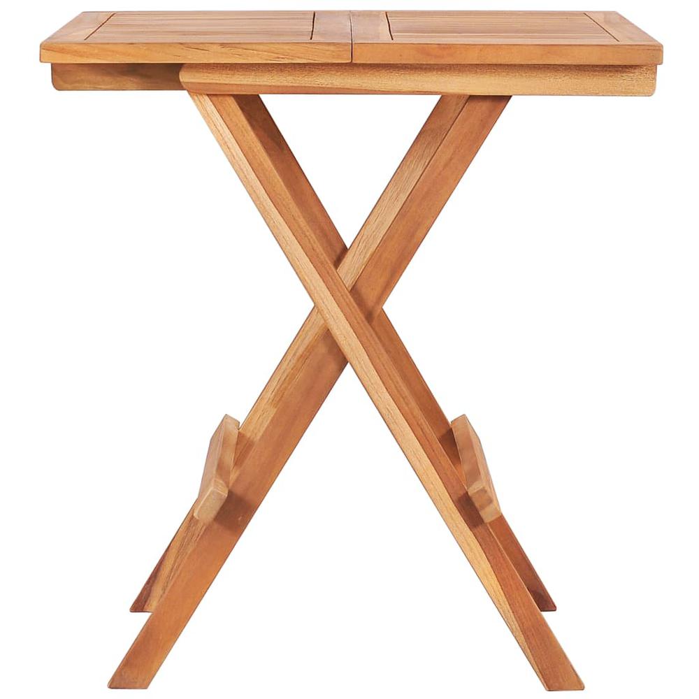 vidaXL Folding Bistro Table 23.6"x23.6"x25.6" Solid Teak Wood, 48996. Picture 2