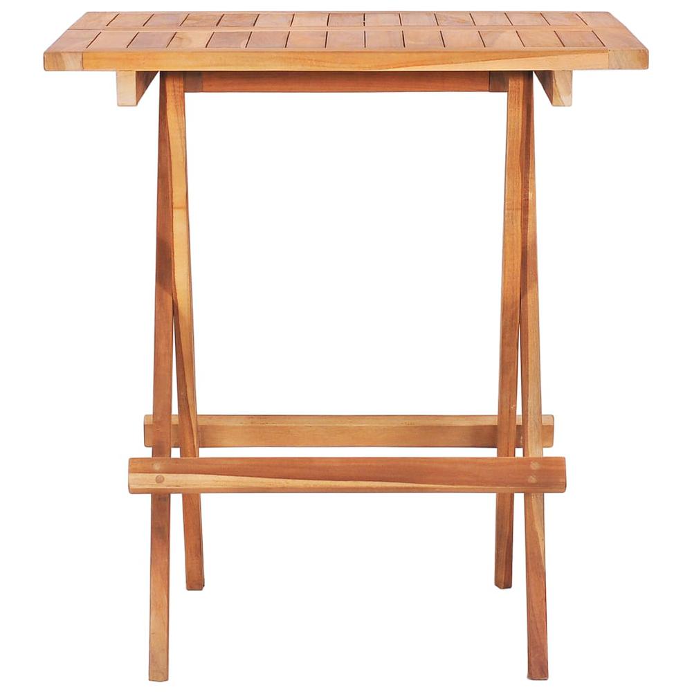 vidaXL Folding Bistro Table 23.6"x23.6"x25.6" Solid Teak Wood, 48996. Picture 3