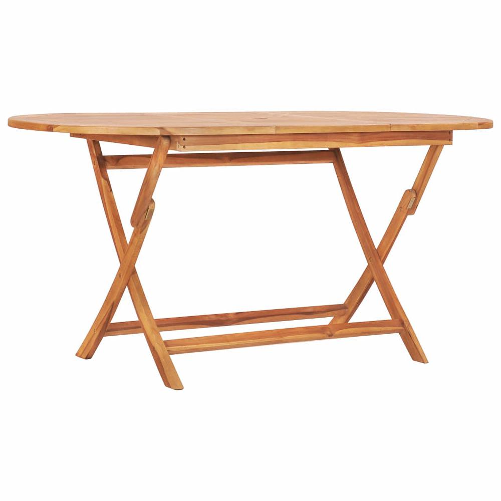 vidaXL Folding Garden Table 62.9"x31.4"x29.5" Solid Teak Wood, 48998. Picture 1