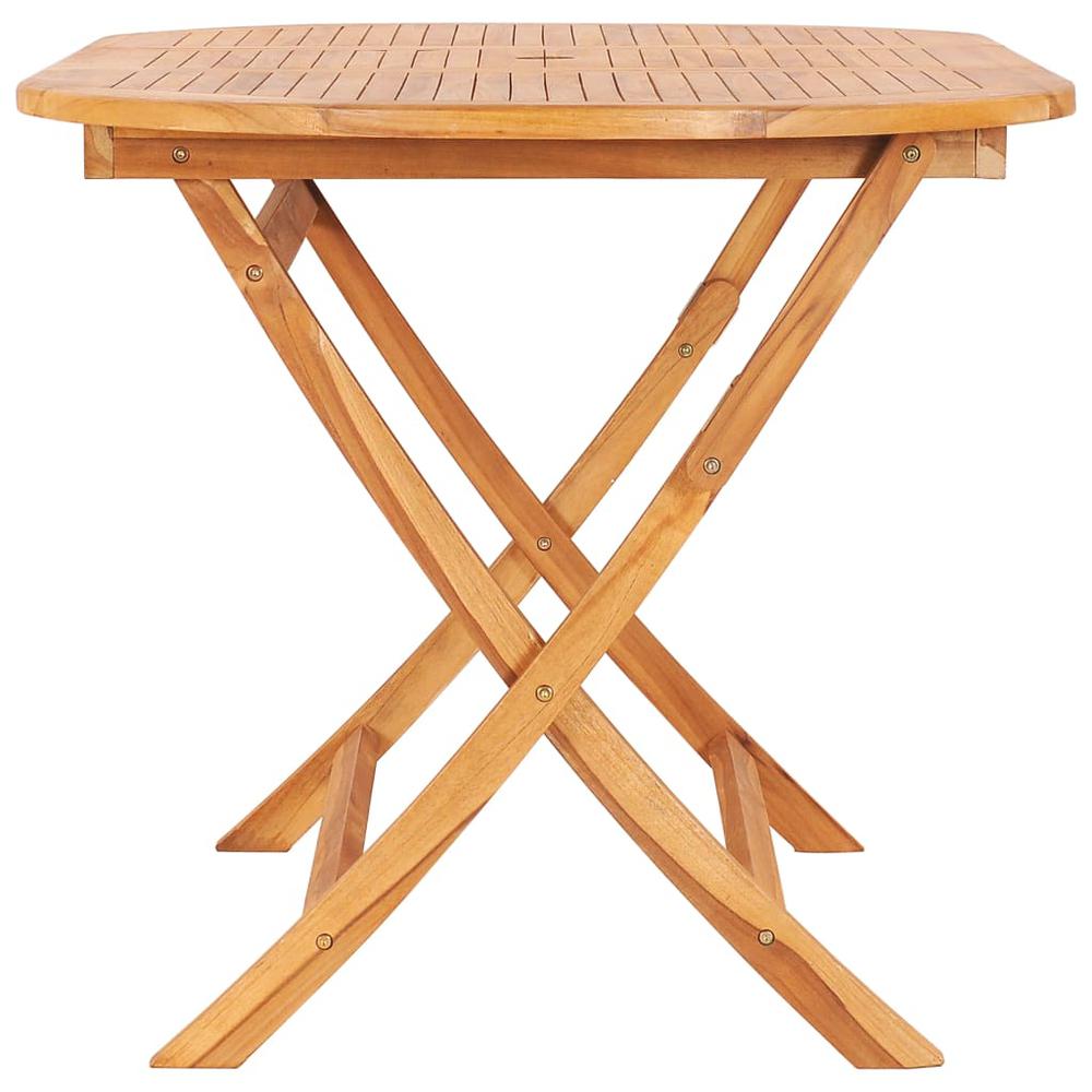 vidaXL Folding Garden Table 62.9"x31.4"x29.5" Solid Teak Wood, 48998. Picture 3