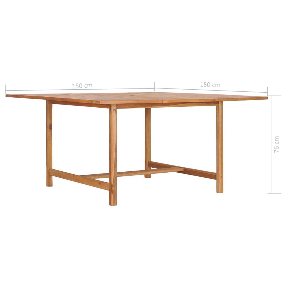 vidaXL Garden Table 59.1"x59.1"x29.9" Solid Teak Wood, 49008. Picture 7