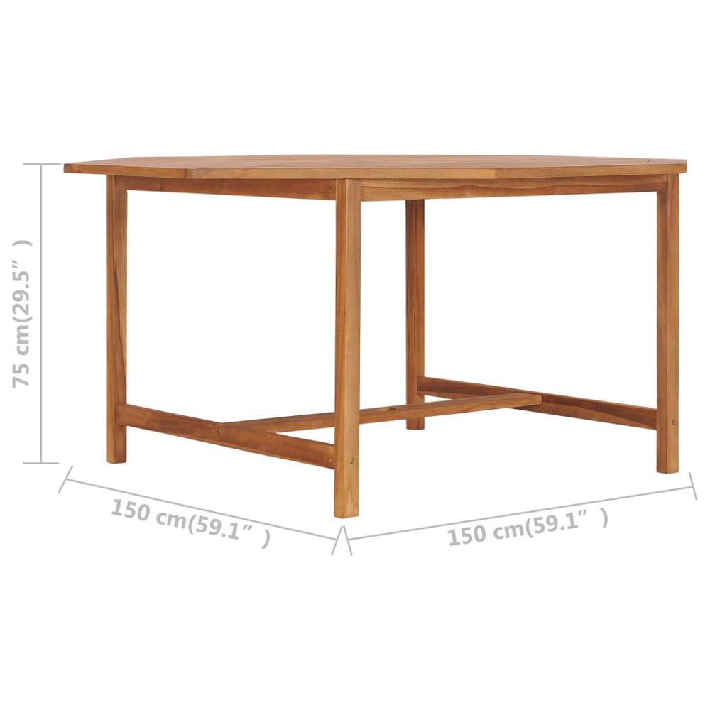 vidaXL Garden Table 59.1"x59.1"x29.5" Solid Teak Wood, 49009. Picture 7